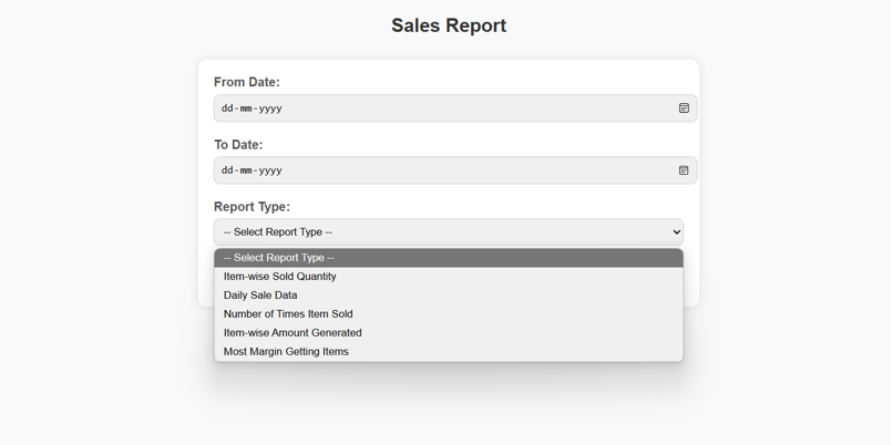Sales Report Screenshot